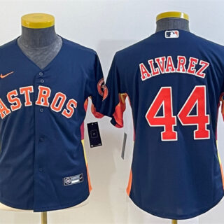 Youth Houston Astros #44 Yordan Alvarez Navy With Patch Cool Base Stitched Jerseys