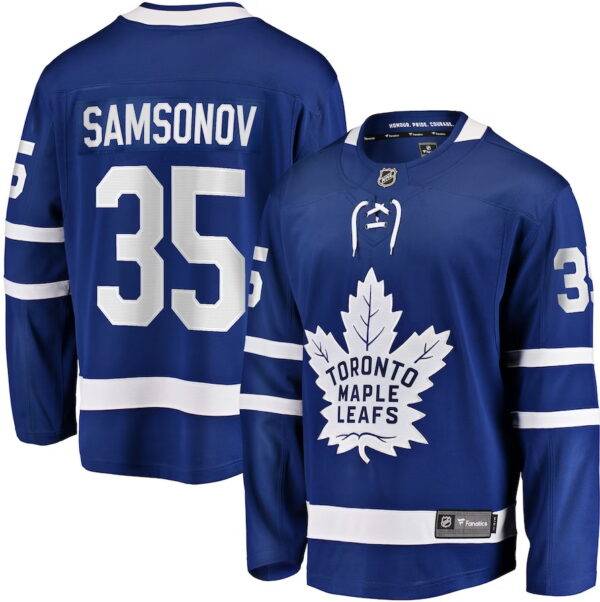 Men's Ilya Samsonov #35 Toronto Maple Leafs Home Breakaway Player Jersey - Blue