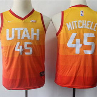 Youth Jazz 45 Donovan Mitchell Multi Color City Edition Youth Nike Swingman Jersey