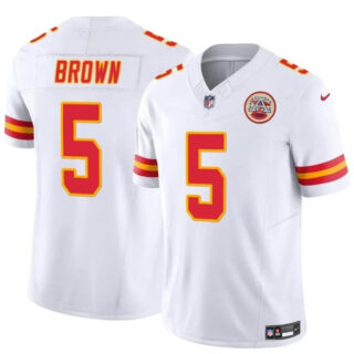 Youth Kansas City Chiefs #5 Hollywood Brown White 2023 F.U.S.E Vapor Untouchable Limited Stitched Football Jersey