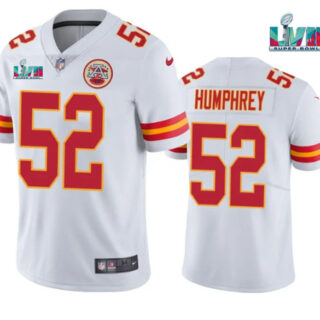 Youth Kansas City Chiefs #52 Creed Humphrey White Super Bowl LVII Patch Vapor Untouchable Limited Stitched Jersey