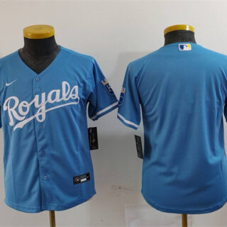 Youth Kansas City Royals Blank Light Blue Stitched Baseball Jersey