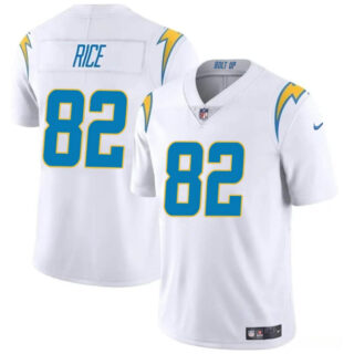 Youth Los Angeles Chargers 82 Brenden Rice White 2024 Draft Vapor Limited Stitched Football Jersey