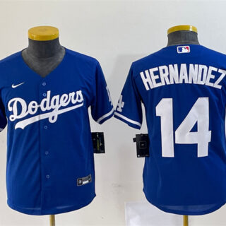 Youth Los Angeles Dodgers #14 Enrique Hernandez Royal Stitched Baseball Jersey