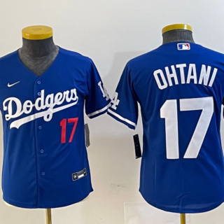 Youth Los Angeles Dodgers #17 Shohei Ohtani Blue Stitched Baseball Jersey
