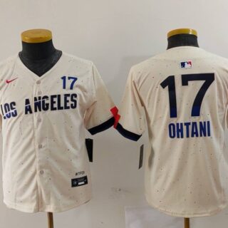 Youth Los Angeles Dodgers #17 Shohei Ohtani Cream Stitched Baseball Jerseys