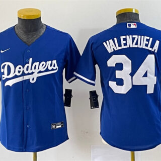 Youth Los Angeles Dodgers #34 Toro Valenzuela Royal Stitched Baseball Jersey