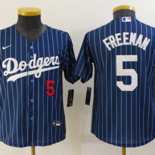 Youth Los Angeles Dodgers #5 Freddie Freeman Blue Stitched Jersey