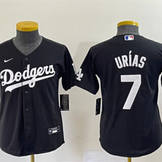 Youth Los Angeles Dodgers #7 Julio Urias Black Stitched Baseball Jersey