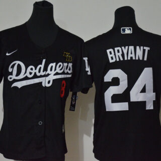 Youth Los Angeles Dodgers #8 #24 Kobe Bryant Youth Nike Black Cool Base 2020 KB Patch MLB Jersey
