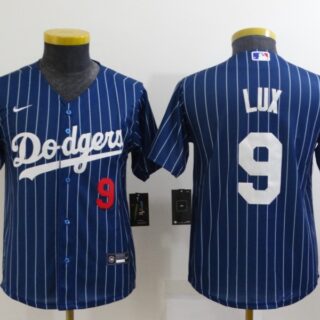 Youth Los Angeles Dodgers #9 Gavin Lux Blue Stitched Jersey