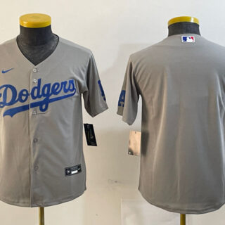 Youth Los Angeles Dodgers Blank Grey Stitched Jersey