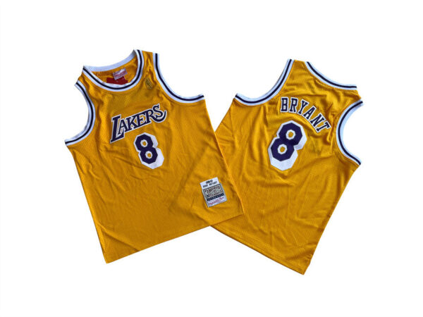 Youth Los Angeles Lakers #8 Kobe Bryant Yellow Stitched Basketball Jersey