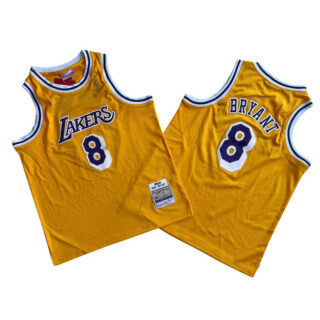 Youth Los Angeles Lakers #8 Kobe Bryant Yellow Stitched Basketball Jersey