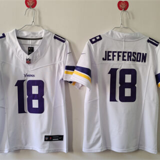 Youth Minnesota Vikings #18 Justin Jefferson White F.U.S.E. Vapor Untouchable Limited Stitched Jersey