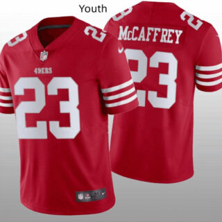 Youth NFL San Francisco 49ers #23 Christian McCaffrey Red Vapor Untouchable Limited Stitched Jersey