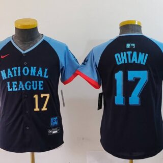 Youth National League #17 Shohei Ohtani Navy 2024 All-Star Limited Stitched Baseball Jerseys