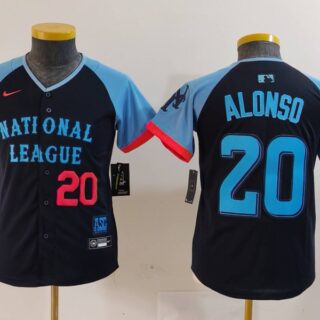 Youth National League #20 Pete Alonso Navy 2024 All-Star Limited Stitched Baseball Jerseys