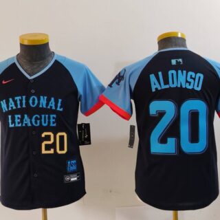 Youth National League #20 Pete Alonso Navy 2024 All-Star Limited Stitched Baseball Jerseys