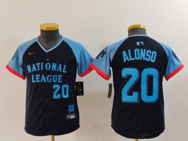 Youth National League #20 Pete Alonso Navy 2024 All-Star Limited Stitched Baseball Jerseys