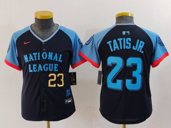 Youth National League #23 Fernando Tatis Jr. Navy 2024 All-Star Limited Stitched Baseball Jerseys
