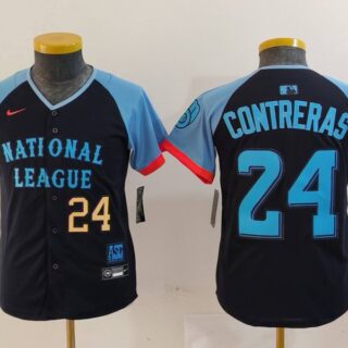 Youth National League #24 William Contreras Navy 2024 All-Star Limited Stitched Baseball Jerseys