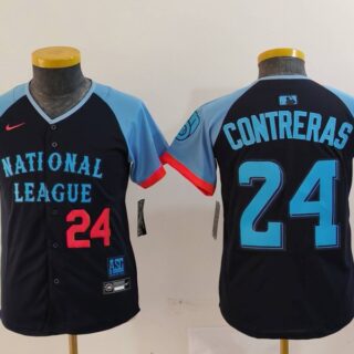Youth National League #24 William Contreras Navy 2024 All-Star Limited Stitched Baseball Jerseys