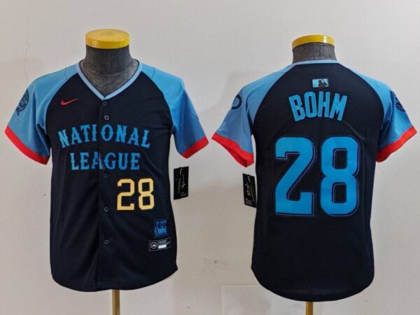 Youth National League #28 Alec Bohm Navy 2024 All-Star Limited Stitched Baseball Jerseys