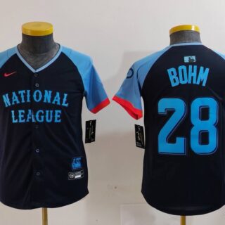 Youth National League #28 Alec Bohm Navy 2024 All-Star Limited Stitched Baseball Jerseys