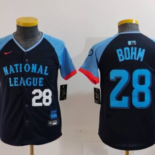 Youth National League #28 Alec Bohm Navy 2024 All-Star Limited Stitched Baseball Jerseys