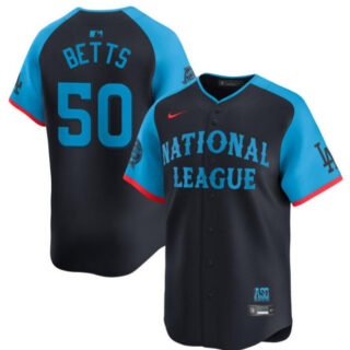Youth National League #50 Mookie Betts Navy 2024 All-Star Limited Stitched Baseball Jersey