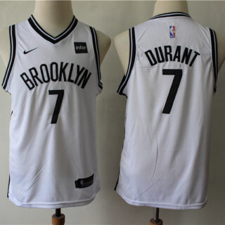 Youth Nets 7 Kevin Durant White Youth Nike Swingman Jersey