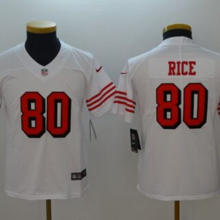 Youth Nike 49ers 80 Jerry Rice White Youth Color Rush Vapor Untouchable Limited Jersey