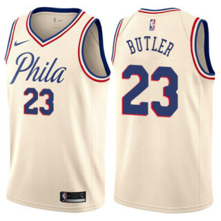 Youth Nike 76ers #23 Jimmy Butler Cream Youth NBA Swingman City Edition Jersey