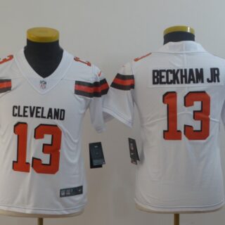 Youth Nike Browns 13 Odell Beckham Jr White Youth Vapor Untouchable Limited Jersey