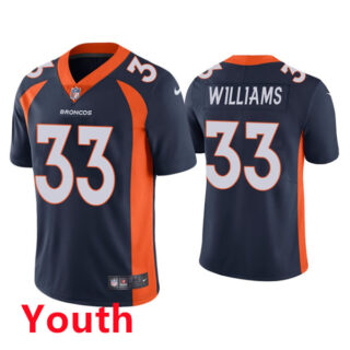 Youth Nike Denver Broncos #33 Javonte Williams Navy Blue Jersey