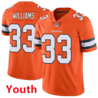 Youth Nike Denver Broncos #33 Javonte Williams Orage Rush Jersey