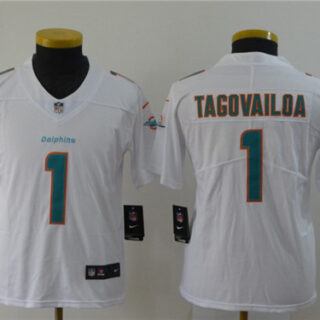 Youth Nike Dolphins 1 Tua Tagovailoa White Youth 2020 NFL Draft First Round Pick Vapor Untouchable Limited Jersey