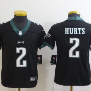 Youth Nike Eagles 2 Jalen Hurts Black Youth Vapor Untouchable Limited Jersey