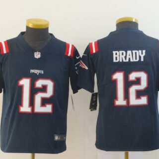 Youth Nike Patriots 12 Tom Brady Navy Youth Color Rush Limited Jersey