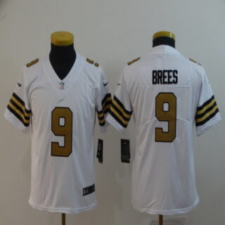 Youth Nike Saints 9 Drew Brees White Youth Color Rush Limited Jersey