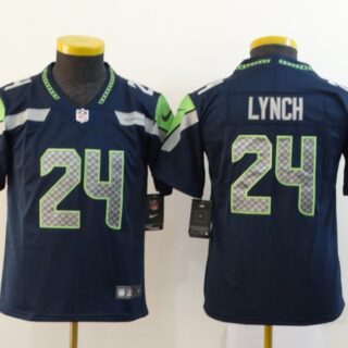 Youth Nike Seahawks 24 Marshawn Lynch Navy Youth Vapor Untouchable Limited Jersey