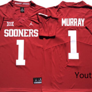 Youth Oklahoma Sooners 1 Kyler Murray Red Youth College Football Jersey