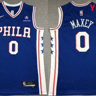 Youth Philadelphia 76ers #0 Tyrese Maxey Royal 75th Anniversary Icon Edition Swingman Stitched Jersey