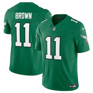 Youth Philadelphia Eagles #11 A. J. Brown Green 2023 F.U.S.E. Stitched Football Jersey