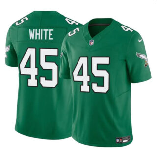 Youth Philadelphia Eagles #45 Devin White Green 2023 F.U.S.E Throwback Vapor Untouchable Limited Stitched Football Jersey