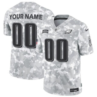Youth Philadelphia Eagles Active Player Custom 2024 F.U.S.E Arctic Camo Salute To Service Limited Stitched Football Jersey