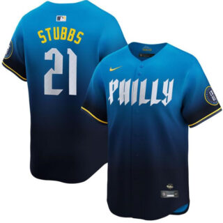 Youth Philadelphia Phillies #21 Garrett Stubbs Blue 2024 City Connect Limited Stitched Baseball Jersey