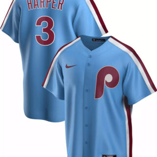 Youth Philadelphia Phillies #3 Bryce Harper Blue Cool Base Stitched Baseball Jersey