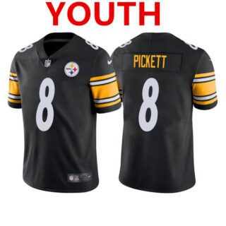 Youth Pittsburgh Steelers #8 Kenny Pickett Black 2022 Vapor Untouchable Stitched NFL Nike Limited Jersey